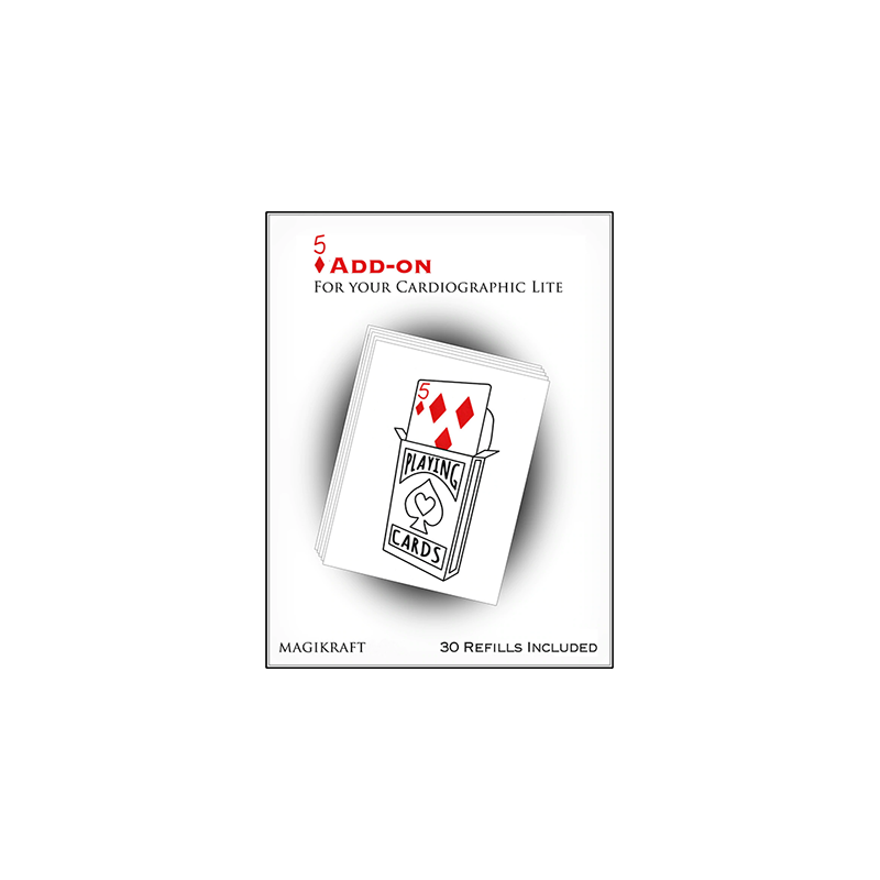 Cardiographic Lite RED CARD 5 of Diamonds Add-On by Martin Lewis - Trick wwww.magiedirecte.com