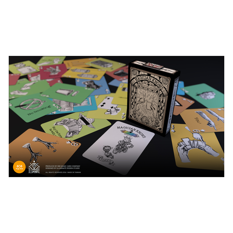 Magician Knows Playing Cards V1 (Color) by 808 Magic and Alan Wong wwww.magiedirecte.com