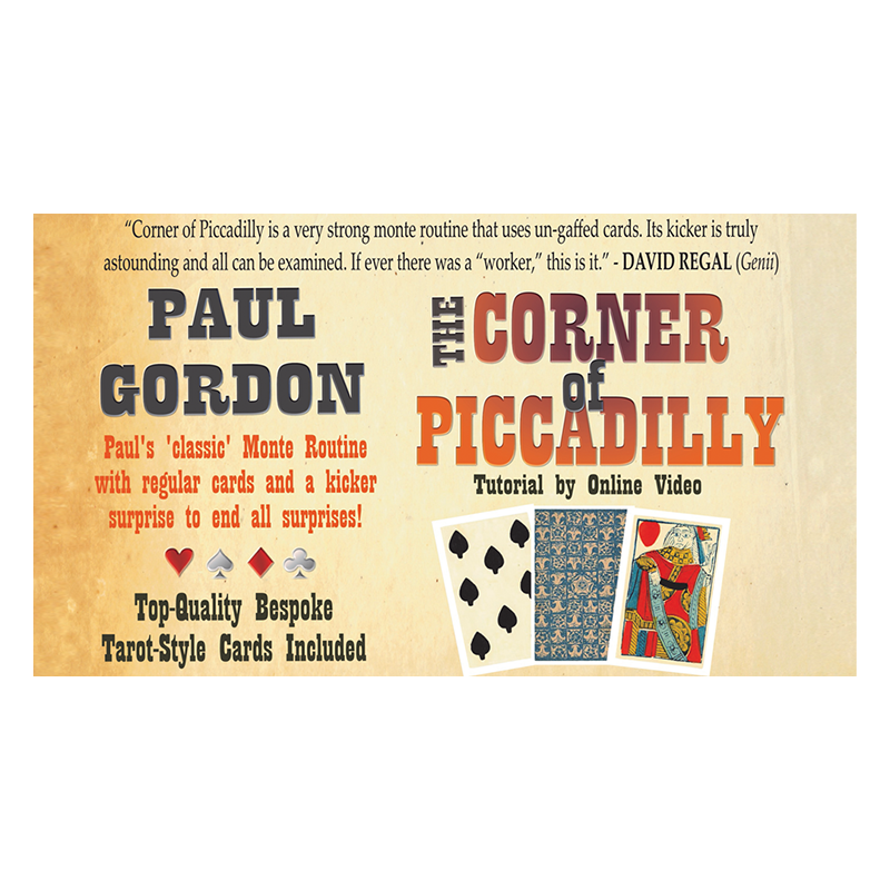 The Corner of Piccadilly (Tarot Size plus online instruction) by Paul Gordon - Trick wwww.magiedirecte.com