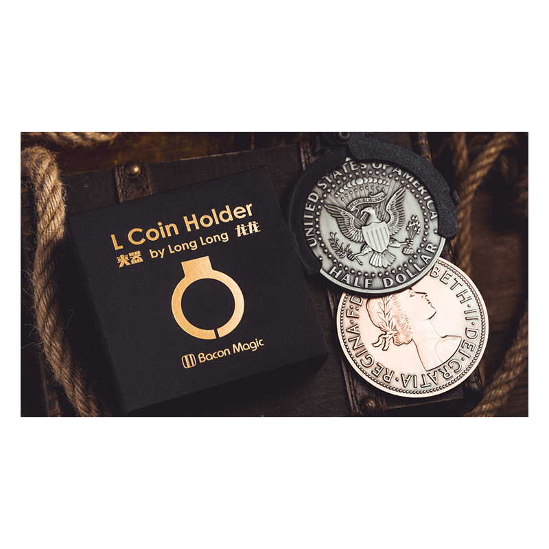 L Holder (Double Jumbo Coins 2.7"-3.2") - Long Long & Bacon Magic wwww.magiedirecte.com