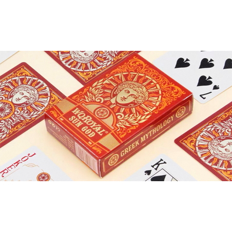 Sun God Greek Mythology Themed Red Edition Playing Cards wwww.magiedirecte.com