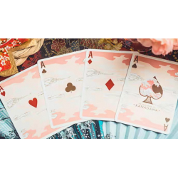 The Great Wave off Kanagawa V3 (Autumn Maple / Peachy Pink) Playing Cards wwww.magiedirecte.com