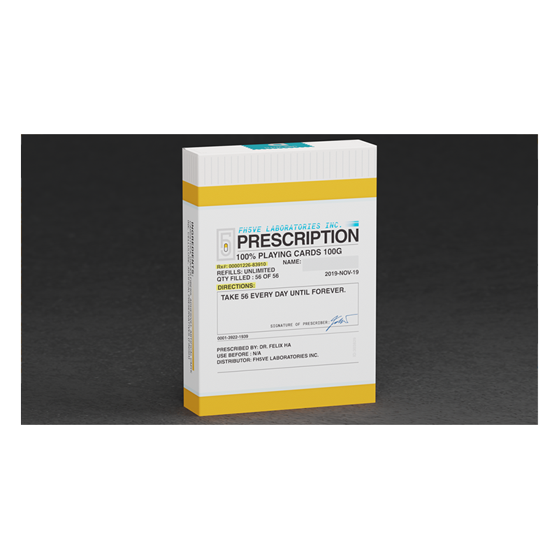 PRESCRIPTION Playing Cards wwww.magiedirecte.com
