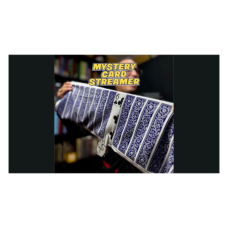 Mystery Card Streamer (Blue 6 of Clubs) by PlayTime Magic DEFMA wwww.magiedirecte.com