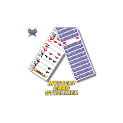 Mystery Card Streamer (Blue 4 of Hearts) by PlayTime Magic DEFMA wwww.magiedirecte.com