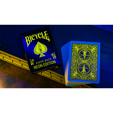 Bicycle Neon Rider Back Yellow-Starburst Deck Playing Cards wwww.magiedirecte.com