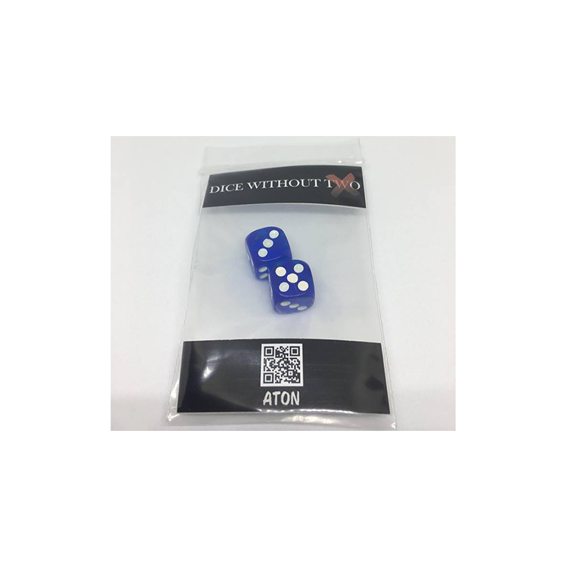 Dice Without Two CLEAR BLUE (2 Dice Set) by Nahuel Olivera Magic and Aton Games - Trick wwww.magiedirecte.com