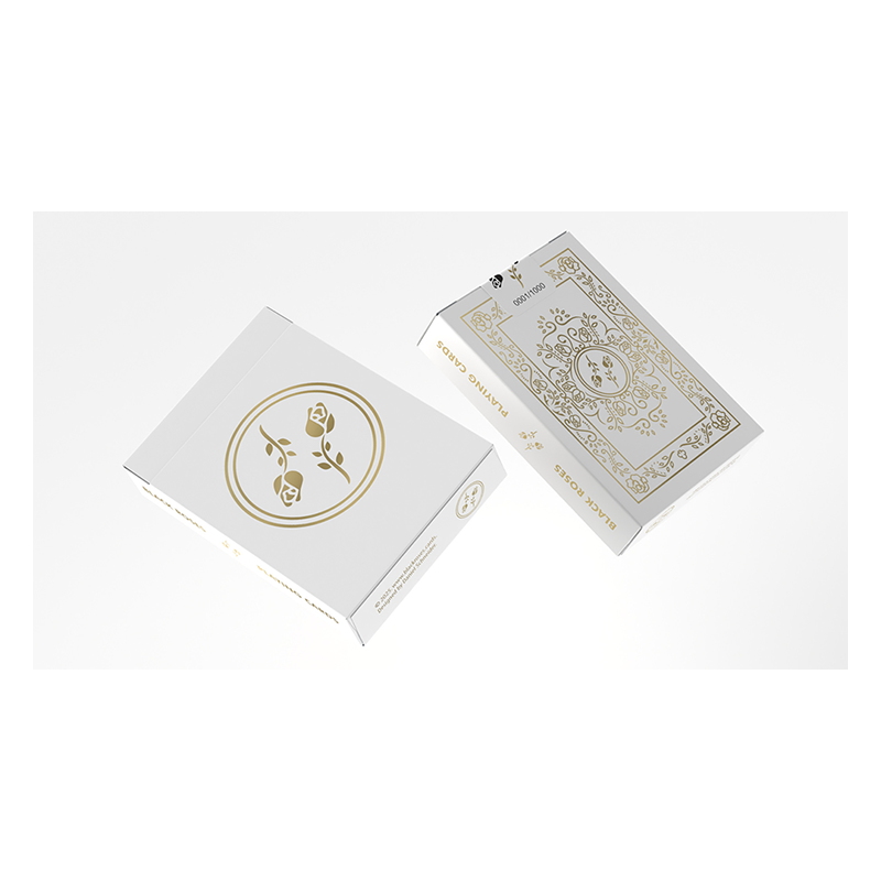 Black Roses White Gold Foil Playing Cards wwww.magiedirecte.com