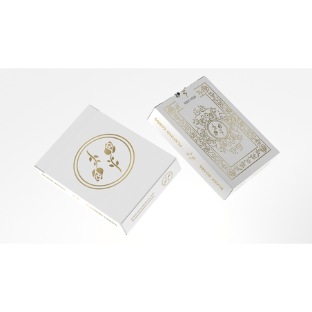 Black Roses White Gold Foil Playing Cards wwww.magiedirecte.com