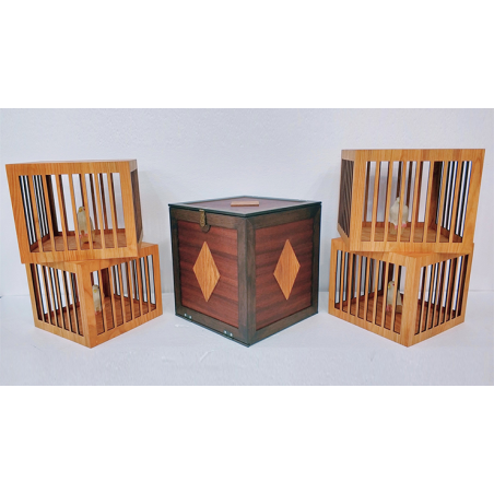 Everything to 4 Dove Cages (Wooden) by Tora Magic - Trick wwww.magiedirecte.com