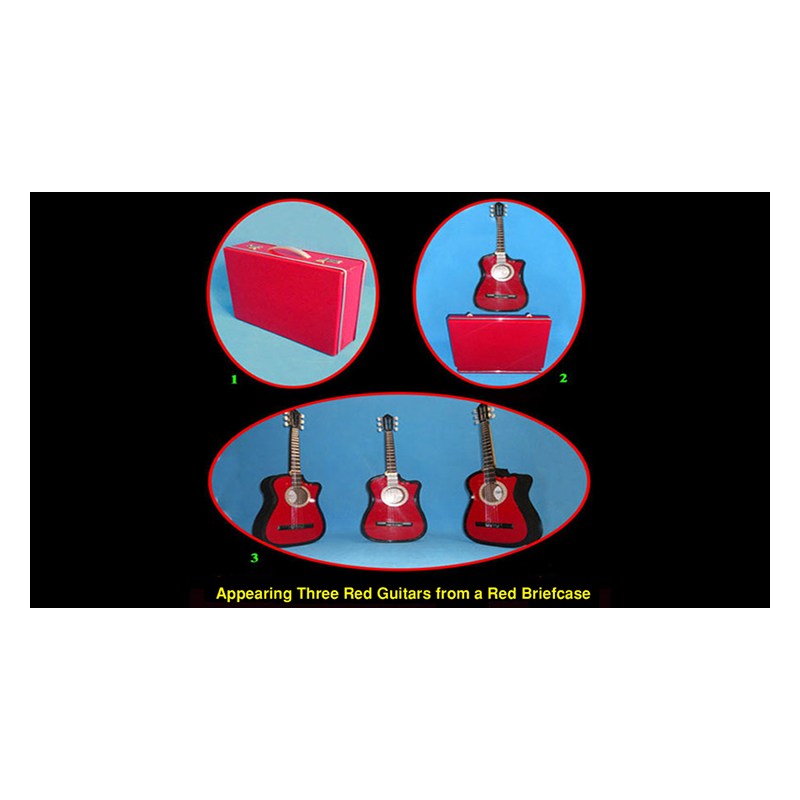 Appearing Guitars from Briefcase (3/Red) by Black Magic - Trick wwww.magiedirecte.com