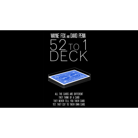 The 52 to 1 Deck Blue (Gimmicks and Online Instructions) by Wayne Fox and David Penn - Trick wwww.magiedirecte.com
